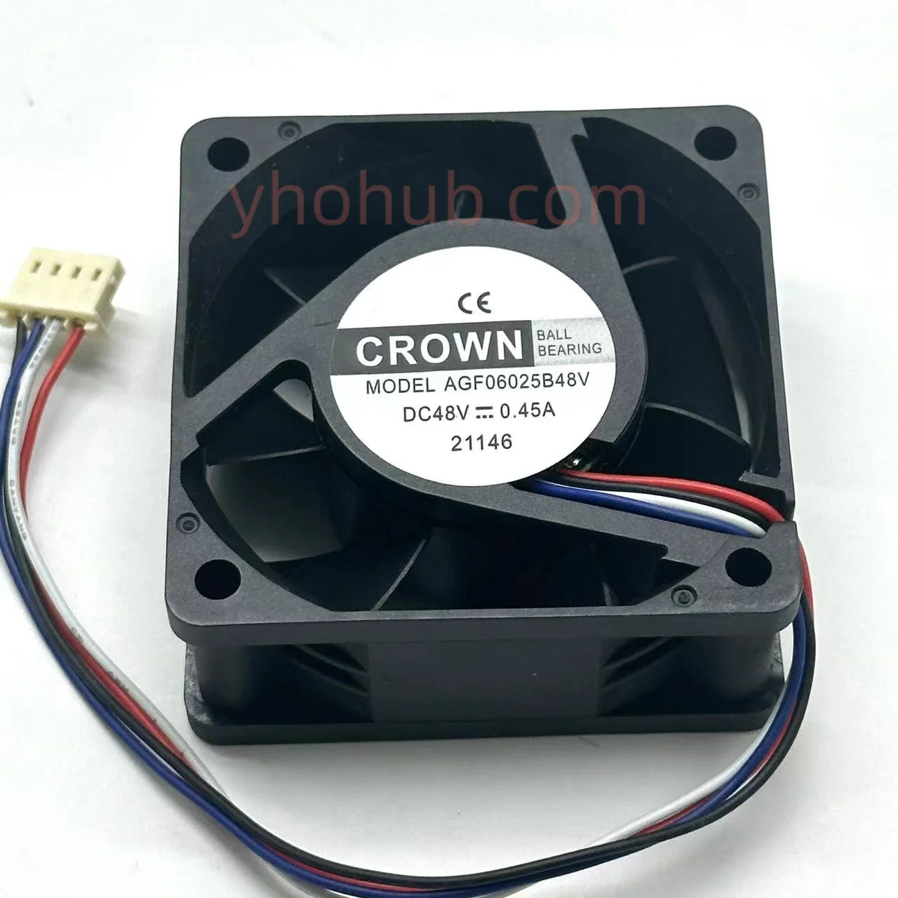 CROWN AGF06025B48V DC 48V 0.45A 60x60x25mm 4-Wire Server Cooling Fan