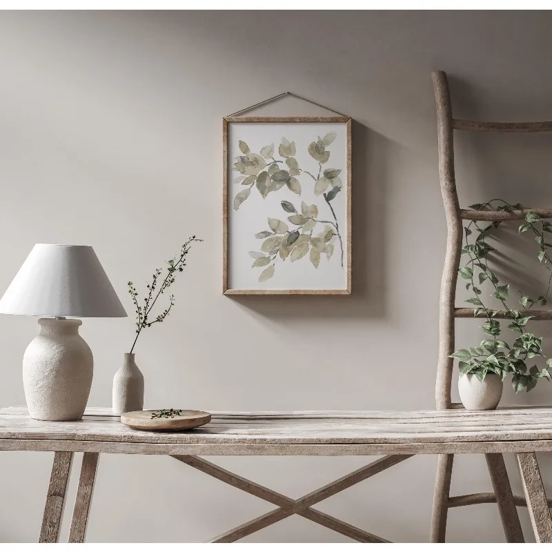 3 Tranquil Botanical Canvas Wall Mural Watercolor Sage and Green Leaves Art Poster,Home Decor,Modern Farmhouse Canvas Painting view 5