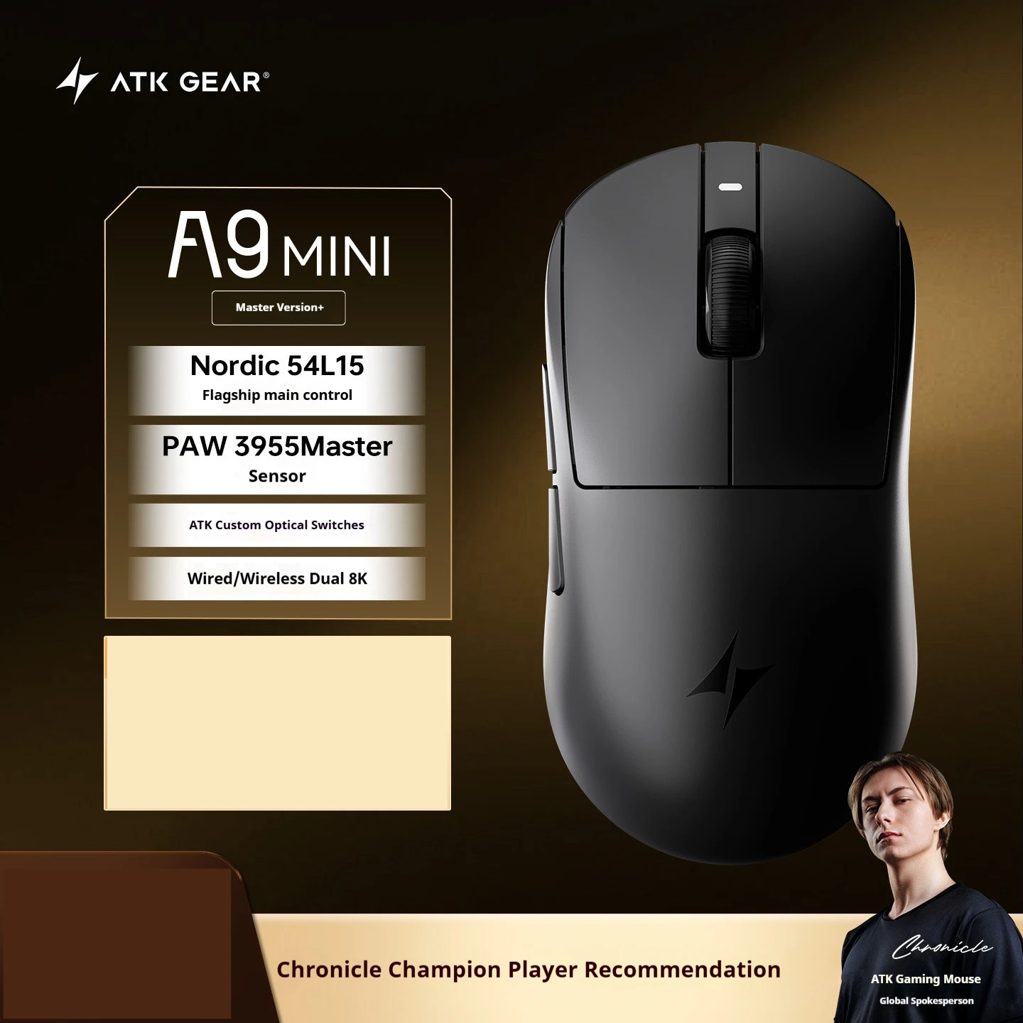 Atk A9 Mini Mouse Master Version Bluetooth Wireless Tri-Mode