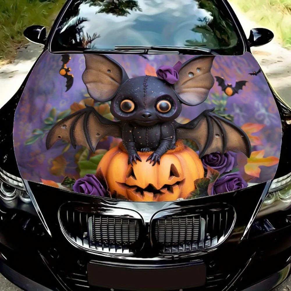 

Bats and Pumpkins: A Whimsical Combination of Holiday Graphics Car Vinyl Wraps, Vinyl Car Hood Graphics, Adorable Vinyl Design