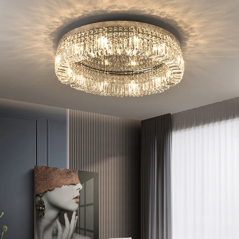 Bedroom light room round ceiling light led light luxury simple Nordic lighting package postmodern crystal living room light