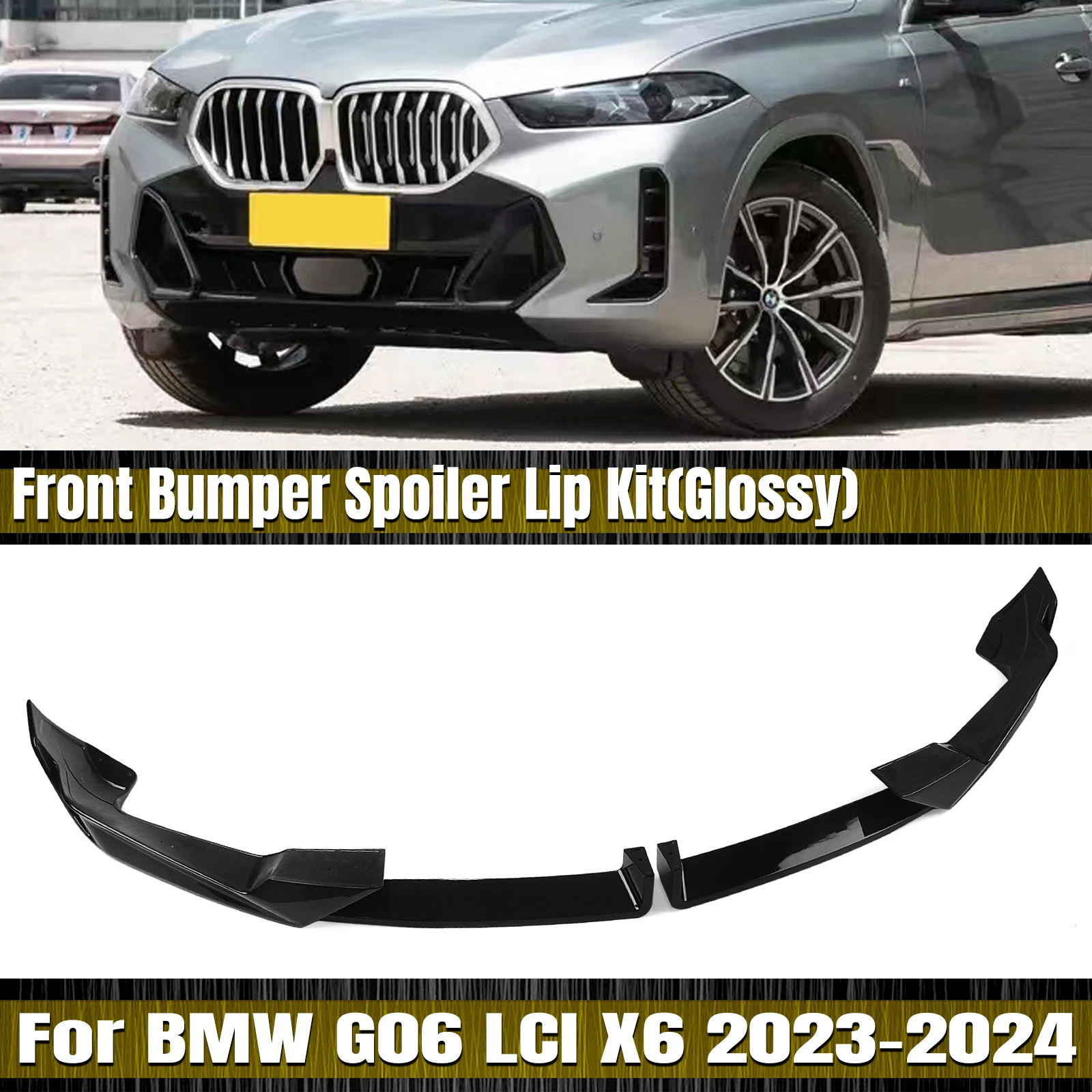 

Front Bumper Spoiler Lip Lower Splitter Blade For BMW G06 LCI X6 2023 2024