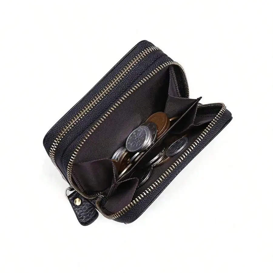 

Casual Genuine Leather - Blocking Protection Sleek Coin Pouch & Card Holder Fashionable Clutch & Coin For Women Wallet Purse