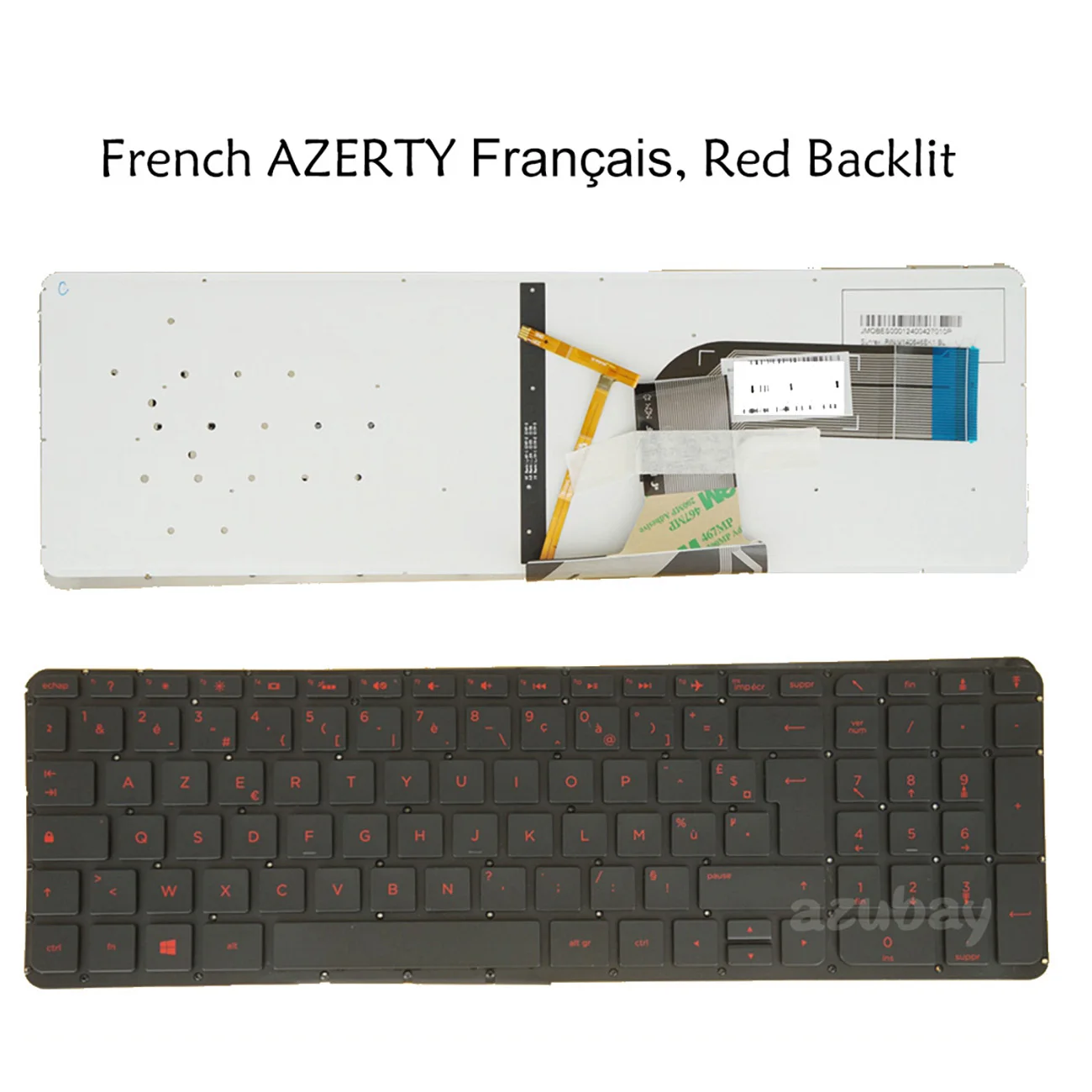 French AZERTY Keyboard For HP Pavilion 17-F000 15-P000 15-p100 15-p200 17t-f000 17z-f000 15z-p000 15t-p100 15z-p00  Red Backlit