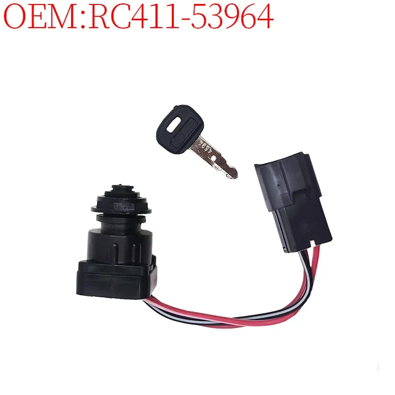 RC411-53964 RC41153964 Start Ignition Switch (With Key, Short Line) for Kubota U15 U30 KX155 KX163 Excavator Accessories The New