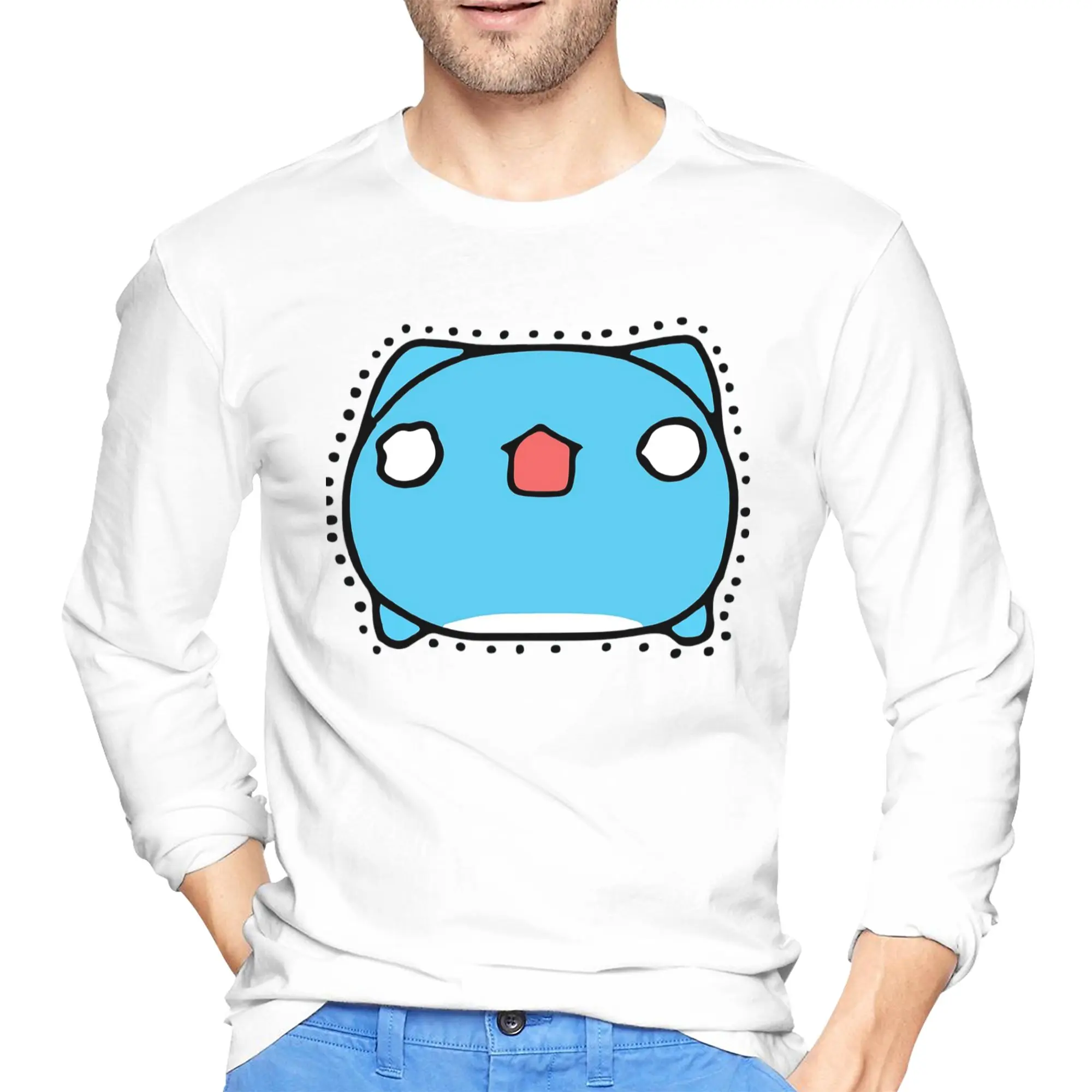 

Мужская футболка с длинными рукавами Comic Cat Bugcat Capoo Bug Cat, модные футболки с круглым вырезом, весенние и осенние мужские топы