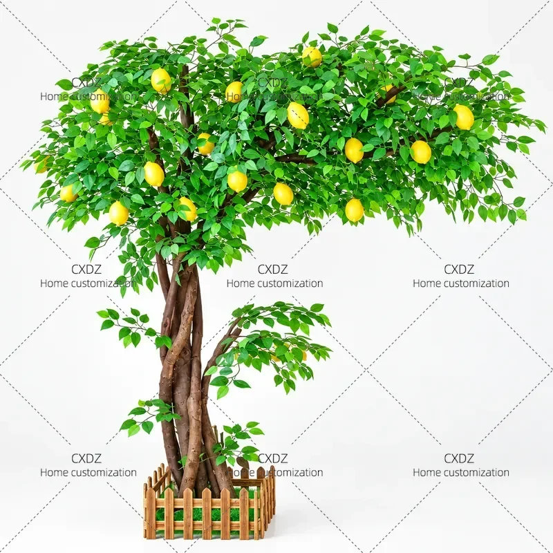 Simulation Lemon Lime Tree Indoor Large Fruit Plant Custom Persimmon Pomegranate Lychee Orange Artificial Decor for Home