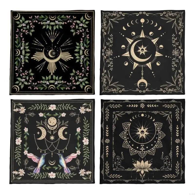 

K1KD Table Cover Astrology Oracles Game Mat Square Pendulum Altar Table Cloth