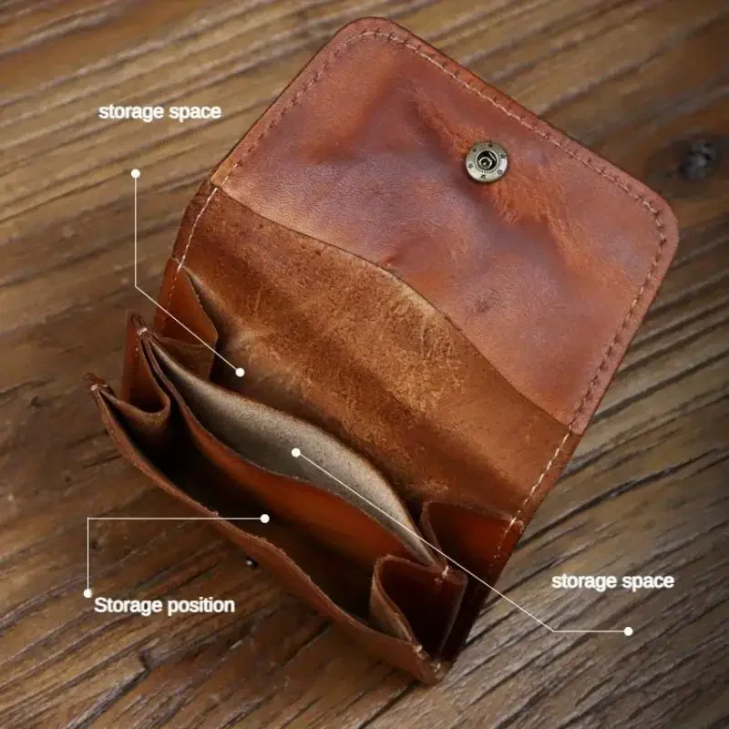 1pc viking sporran artesanal couro genuíno titular do cartão de crédito mudança moeda bolsa