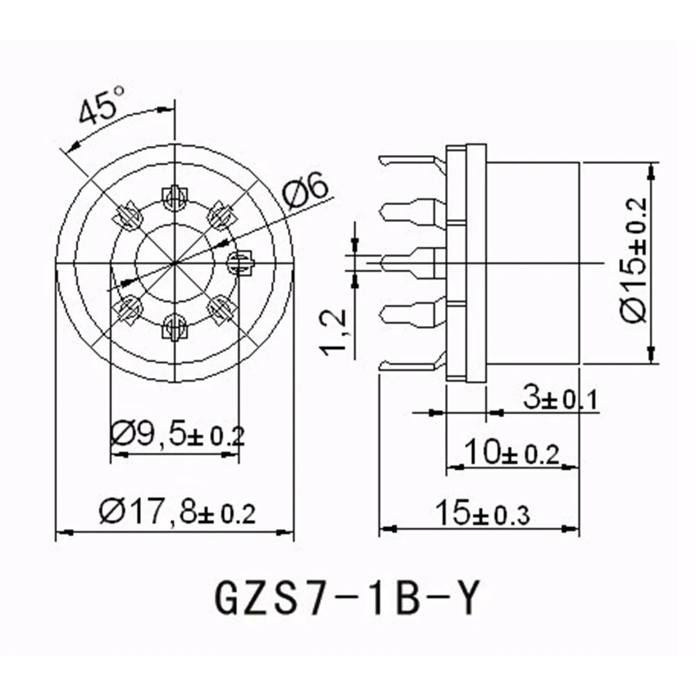 Base de válvula de tubo de vacío de plástico de 7 pines para B & W 6J1 6Z4 6X4 12AE6 6AT6 6BK6 12AV6 6AQ6 6J5 amplificador de Audio Hifi 10 Uds blanco