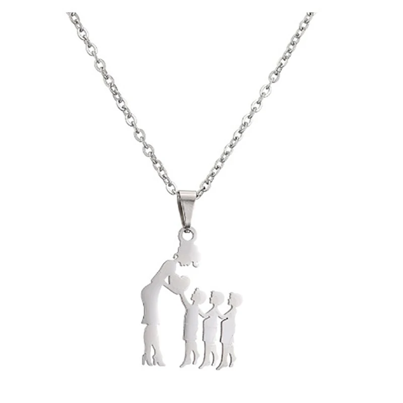 New Mother's Day Stainless Steel Mother-daughter Necklace Accessories Mother's Day Thanksgiving Gift Cross Chain Accessories