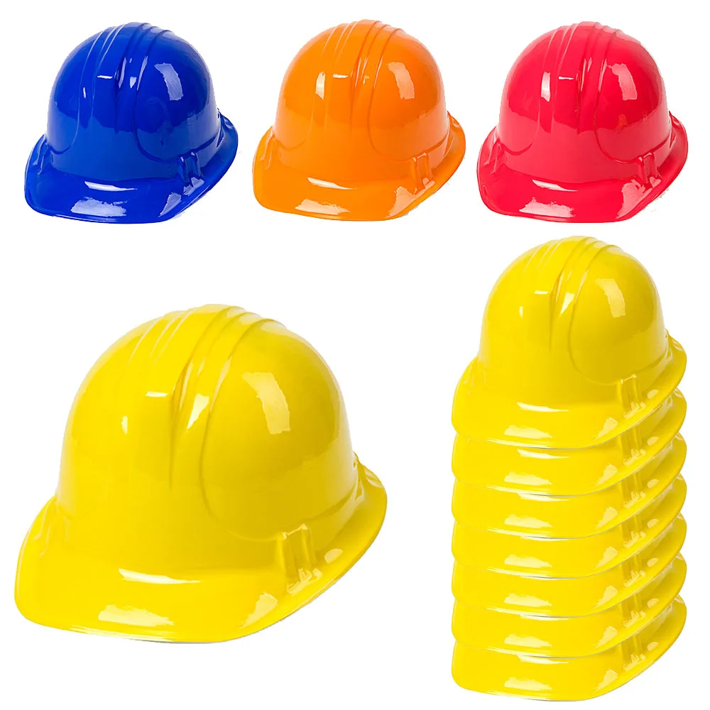 10/30/60pcs Party Hats Red Blue Yellow Orange Black Worker Plastic Hat Birthday Dance Party Safety  Hat Party Decor Supplies