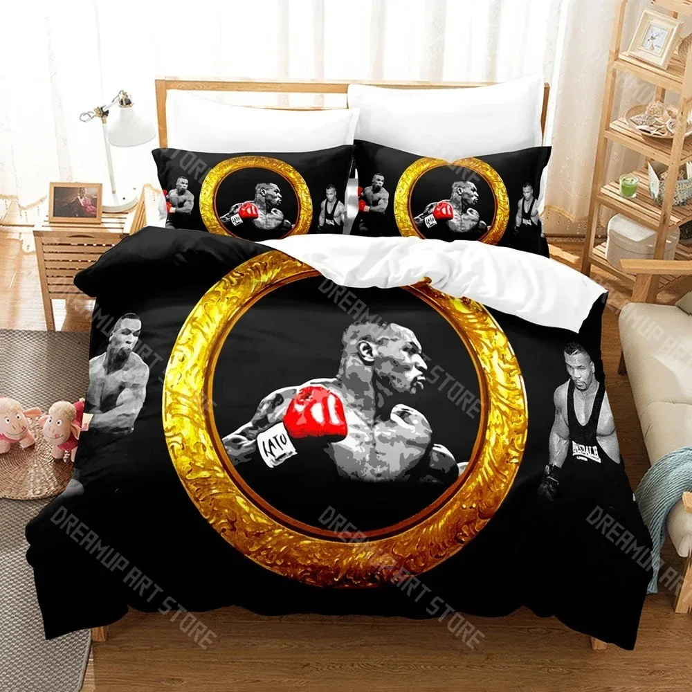 3D Printed Mike Boxing Tyson Bedding Set for Boys Girls Duvet Cover Pillowcase Included Twin Queen King Full Single Double Sizes