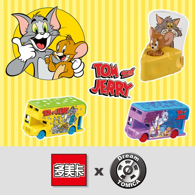 

Original TAKARA TOMY Dream Tomica SP Tom and Jerry Wrapping Bus Retro Comic Art Diecast Alloy Model Toy Collectible Gifts for Fa