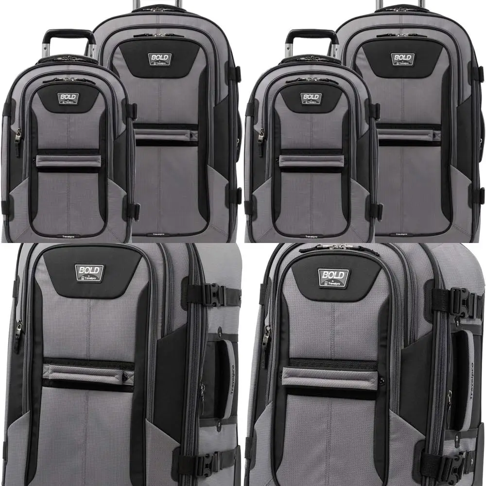 

Adult Bold Expandable Rollaboard Luggage Set in Grey/Black (22 & 28)