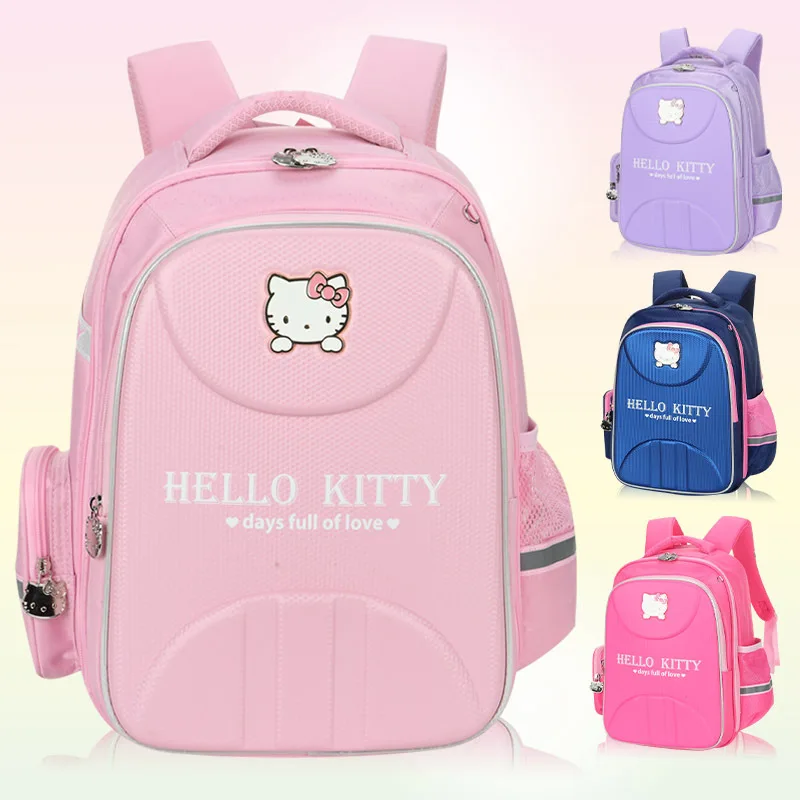 Sac à dos mignon à plusieurs compartiments pour filles, sac d'école Hello Kittile, réduction de la charge, dessin animé Kawaii, Sanrios Anime