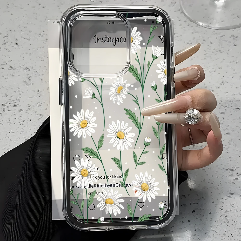 Frische Gänseblümchen-Blumenmuster 2-in-1 Transparente Handyhülle für Samsung Galaxy S26 Ultra S25 S23 FE S24 S22 Plus A57 A37 A55 A54 A36 A35 A16 Cover – Detail 10