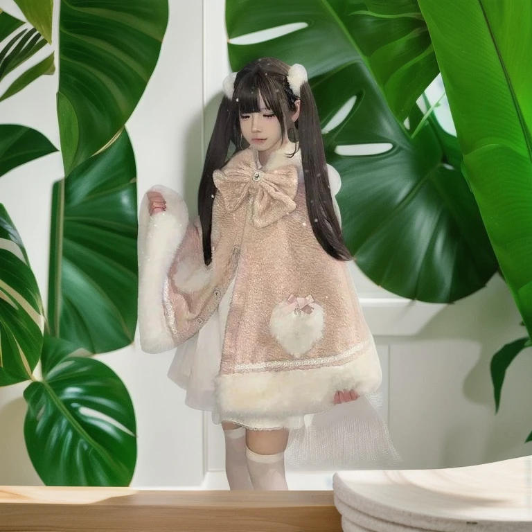 

Original Japanese Style Mass-Produced Lace Hooded Cloak Coat Sweet Cute Women Winter New Bow Single-Breasted Capes Ponchos