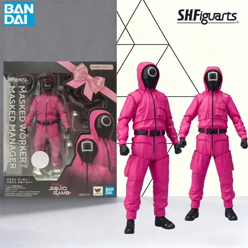 Bandai Originele MODEL KIT SHF SQUID GAME GEMASKEERDE SOLDAAT FRONTMAN Anime Action Figure Model Speelgoed Cadeaus voor Jongens Collectible