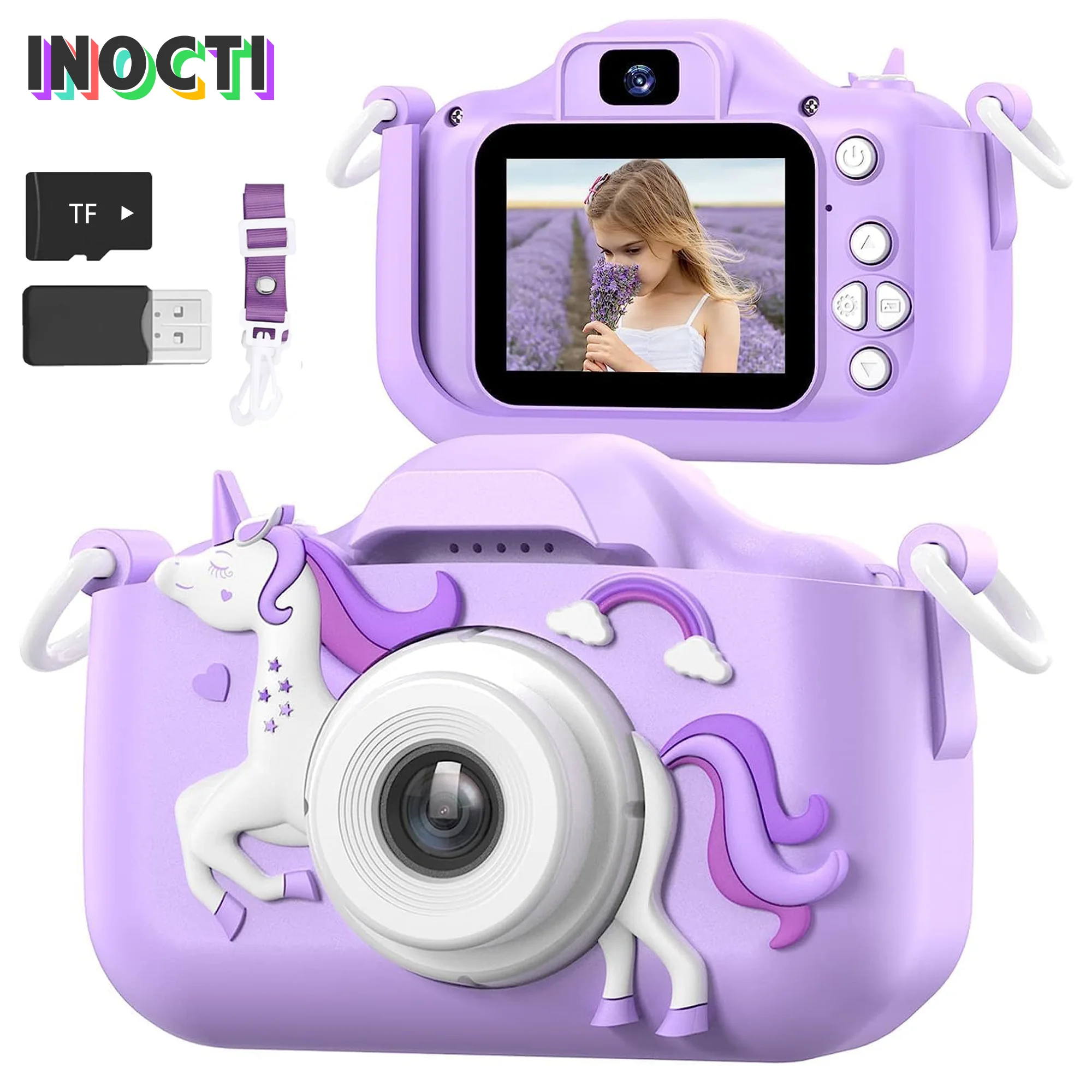 

INOCTI Kids Cameras, Children Camera, Toddler Digital Video Camera, Unicorn series Toys for 3-12 Year Christmas Birthday Gifts