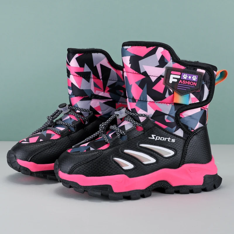

Зимняя популярная теплая детская спортивная обувь, уличные износостойкие кроссовки с высоким берцем, легкая повседневная обувь с отскоком