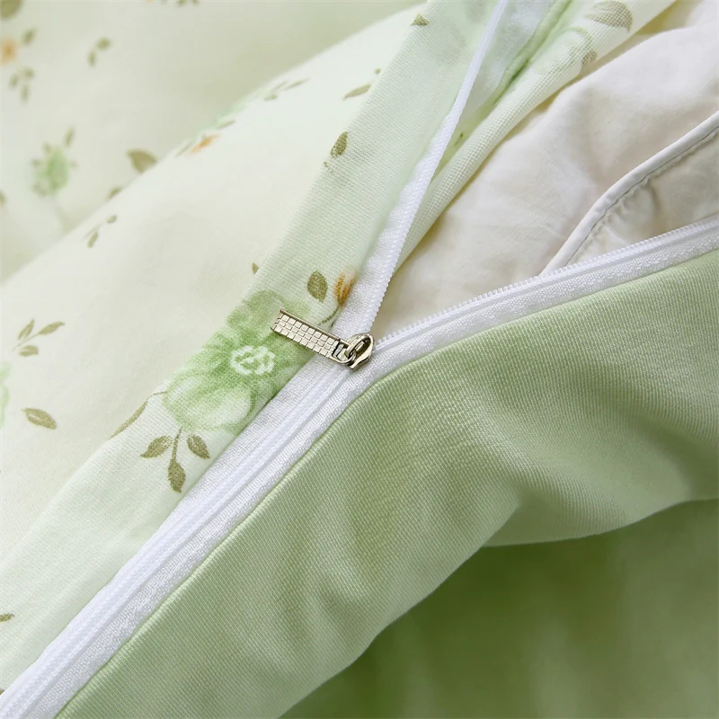 2025 ربيع جديد غطاء لحاف فئة أ غزل مزدوج مطبوعة محبوك القطن 3-4 قطعة لحاف غطاء سرير المخدة الفراش الصغيرة الطازجة #6