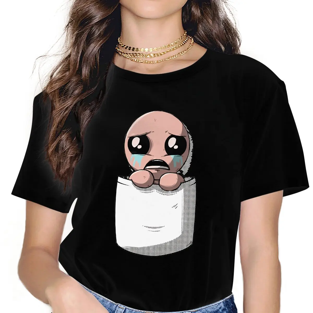 Cry in Pocket Female Shirts The Binding of Isaac Game Oversized Vintage Women Clothes Harajuku Casual Feminine Blusas