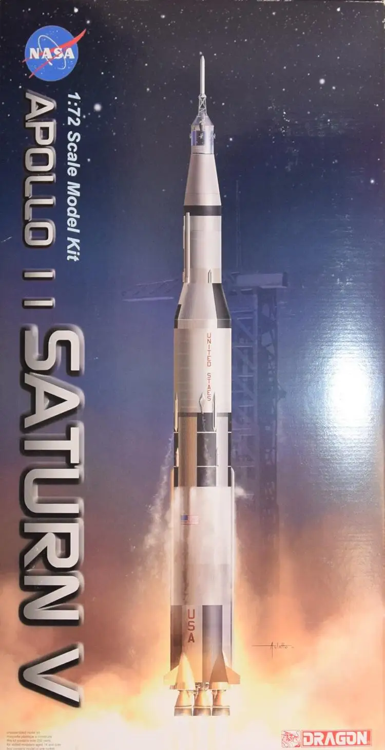 Dragon 11017 1/72 Scale Model Kit APOLLO 11 SATURN V ROCKET MODEL KIT NO ORIGINAL BOX