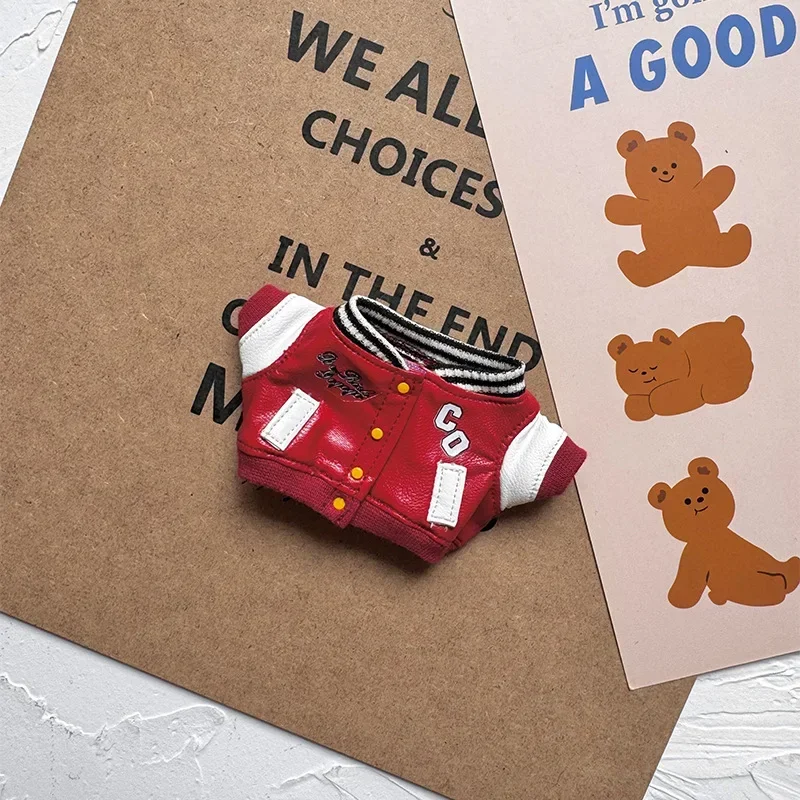 

Для комплекта одежды Labubu, мини-кожаная куртка, красивая бейсбольная форма, комплект одежды ручной работы, расширенный модельер без куклы,