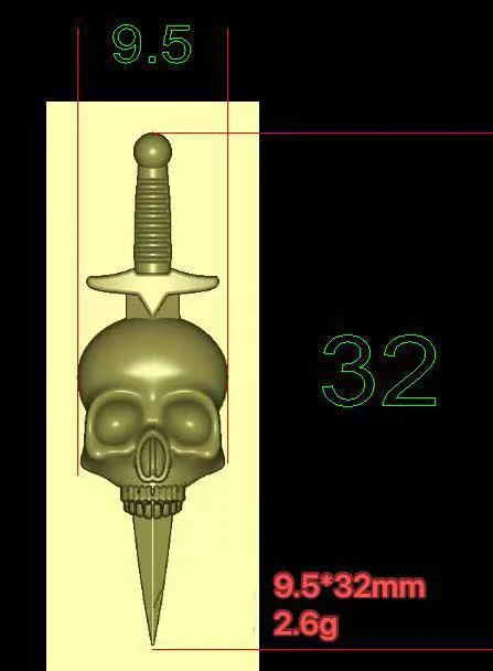 Halloween Schädel Abzeichen Vintage Geister Kopf Broschen Gruseliges Zubehör Pin Mini Modell Schwert Cosplay Requisiten Party Decor Sammlung Geschenk – Detail 8