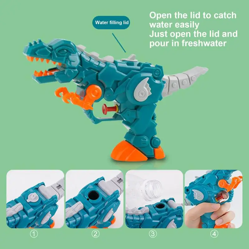 Dinosaur Squirter Long-Range Outdoor Squirt Toy Long-Range Water Squirters Toys Backyard Beach Water Squirter High Capacity