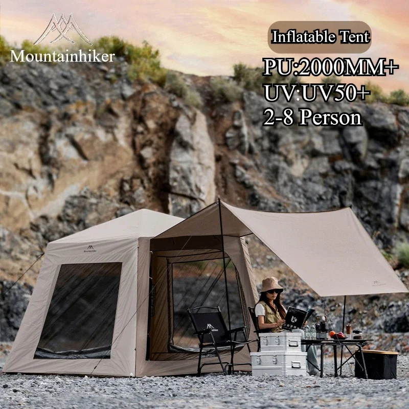 

MOUNTAINHIKER уличная надувная палатка, быстрое настройка, палатка для кемпинга, 2/8 человек, непромокаемая, с защитой от ультрафиолета, для пикника, большая семейная кабина