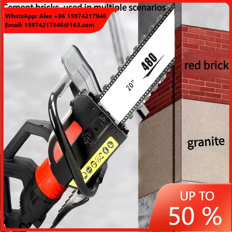 480mm Electric Chain Saw 220V Concrete Cutter For Reinforced Wall Wood Metal Cutting Power Tool