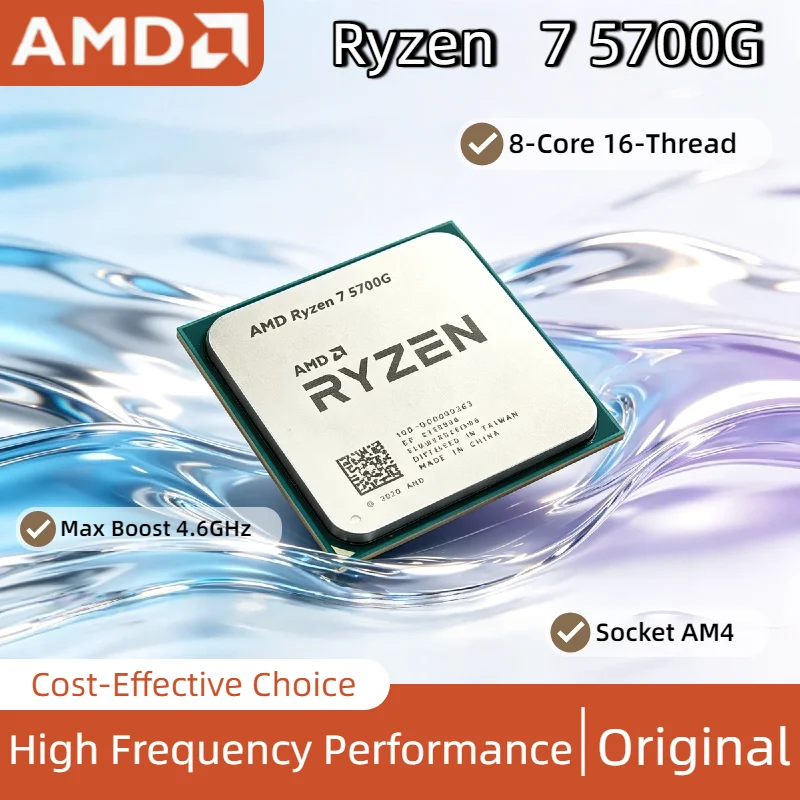 Procesador de Escritorio AMD Ryzen 7 5700G R7 5700G Original, 8 Núcleos, 16 Subprocesos, 4.6GHz Boost, 65W, 7nm, AM4, con Gráficos Radeon Elite
