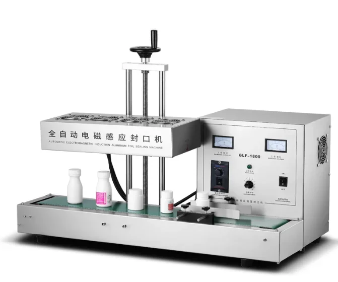 Automatic electromagnetic plastic bottle liner continuous cover aluminum foil induction heat induction sealing machine