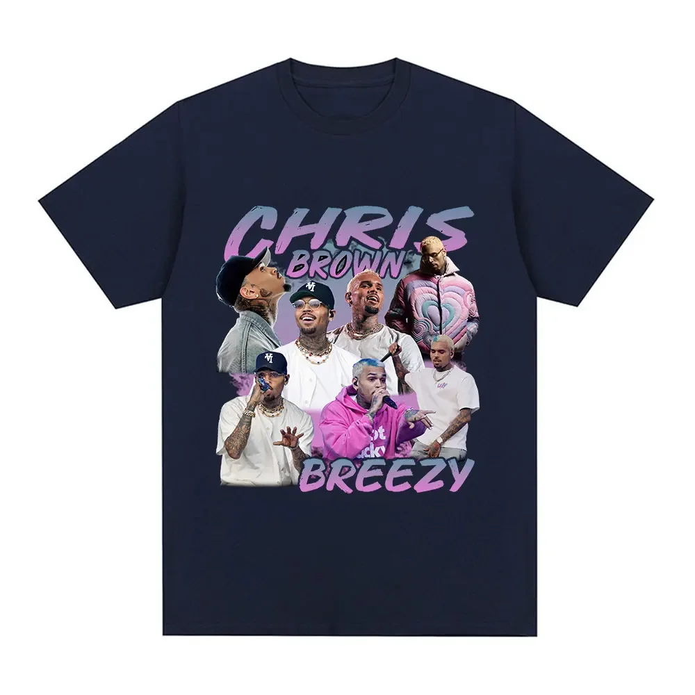 Rap singer Chris Brown Breezy pattern Tshirt Harajuku womes short sleeved Tshirtcasual T-shirt street wear fan gift