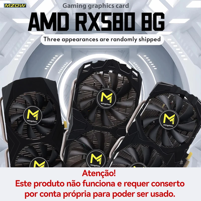 Carte graphique vidéo RX 580, 8 Go, sans support, RX580, AMD, Gchancelier 2048SP, jeux