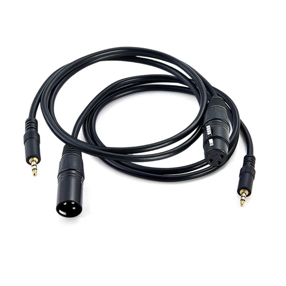 1 Meter 3.5 mm Jack Male to XLR Female Stereo Audio Cable Cord for Microphone Speaker Mixer