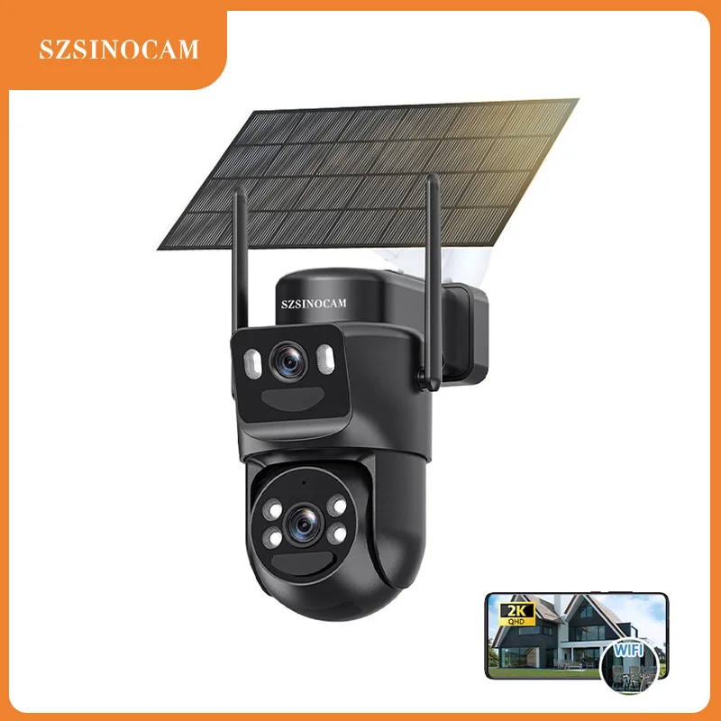 

SZSINOCAM Wifi Camera PTZ Outdoor Dual Screens Human Detection Dual Lenses 3MP Security Protection IP Camera Audio