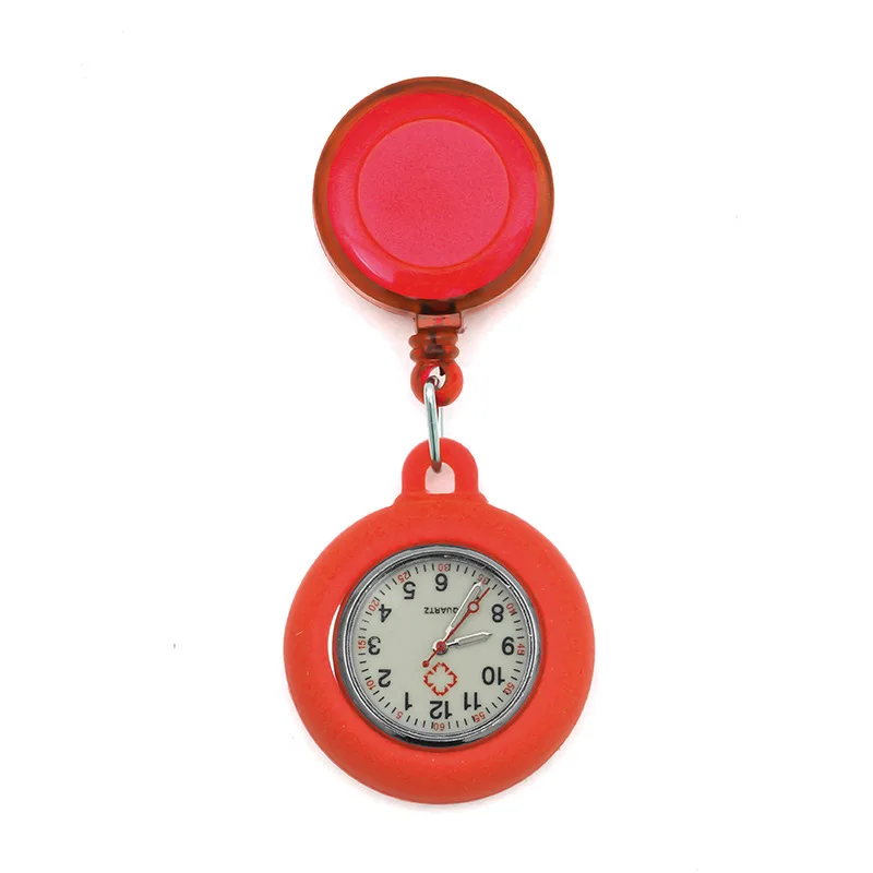 Reloj retráctil luminoso para enfermera, reloj de bolsillo para examen de estudiante femenino, reloj de bolsillo para Doctor, lata de silicona, fideos de colores