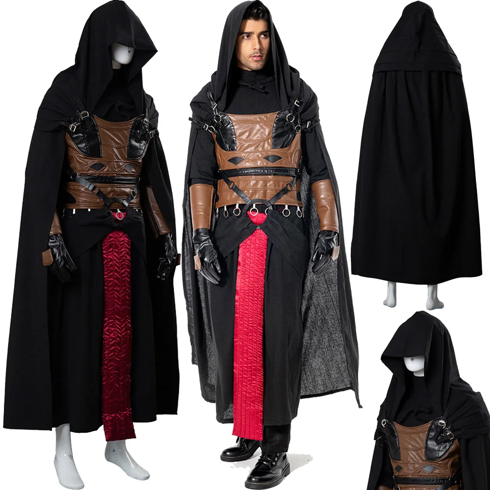 Revan Cosplay Filme Espacial Battle Knight Traje Masculino, Disfarce Fantasia Luva, Cinto, Halloween, Festa de Carnaval, Masculino