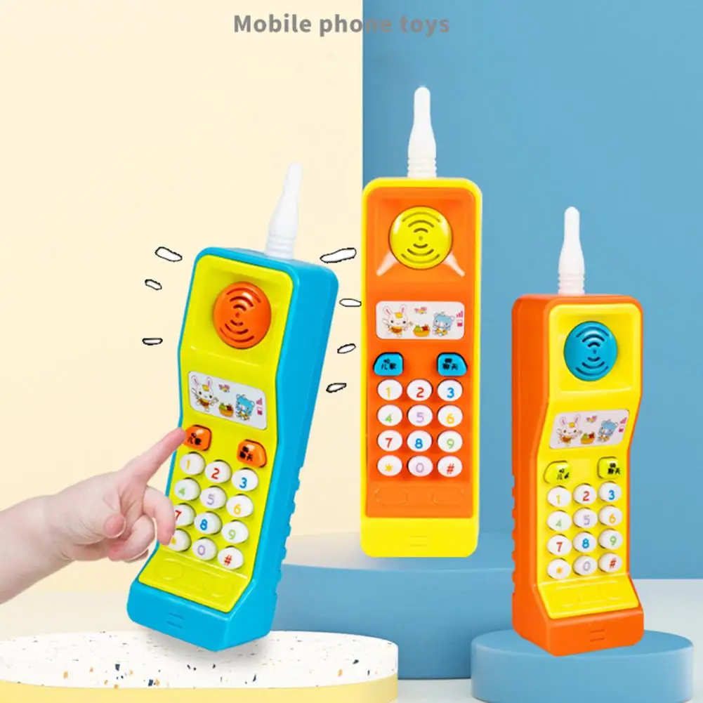 Mobile Phone Toy Educational Toys with 5 Songs Cartoon Colorful Toddler Cell Phone Model with Light Music Toy Baby Birthday Gift