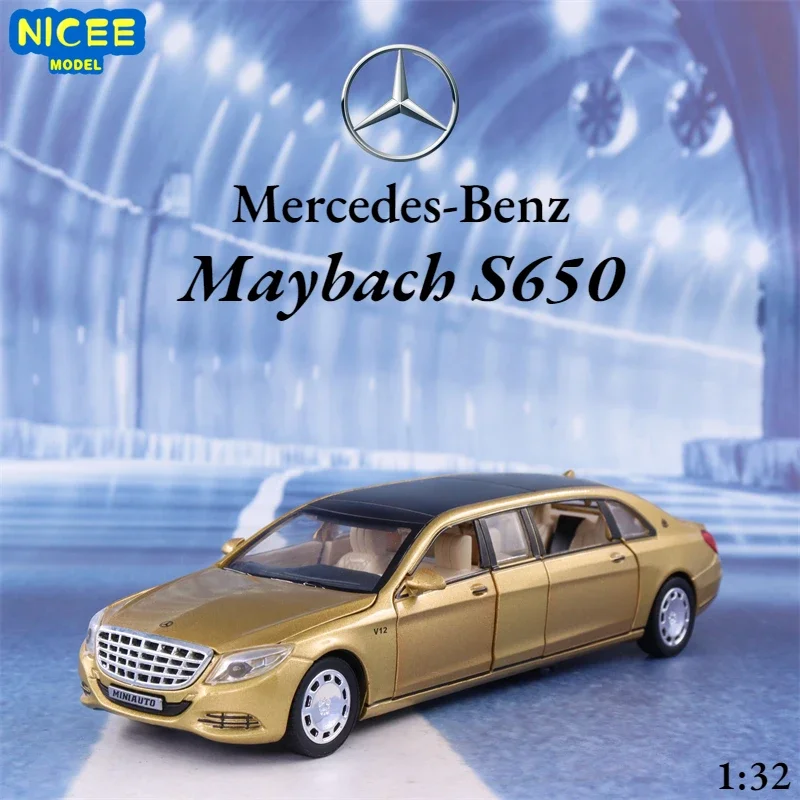 1:32 Mercedes Benz Maybach S650 Extended version Diecast Metal Alloy Model car Sound Light Collection Kids Toy Gifts A85