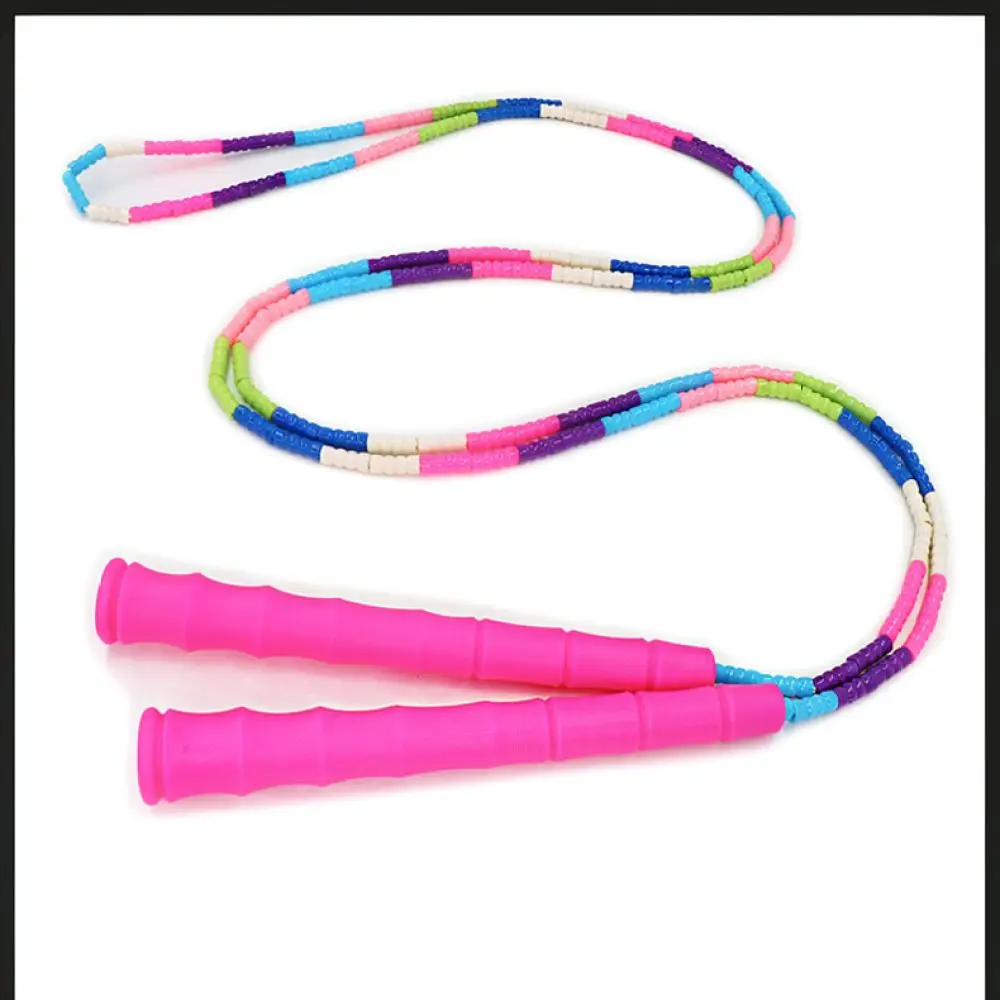 Adjustable Segmented Soft Bead Jump Rope For Kids Fitness Exercise Training Durable PP Handle School Sports Competition Gear