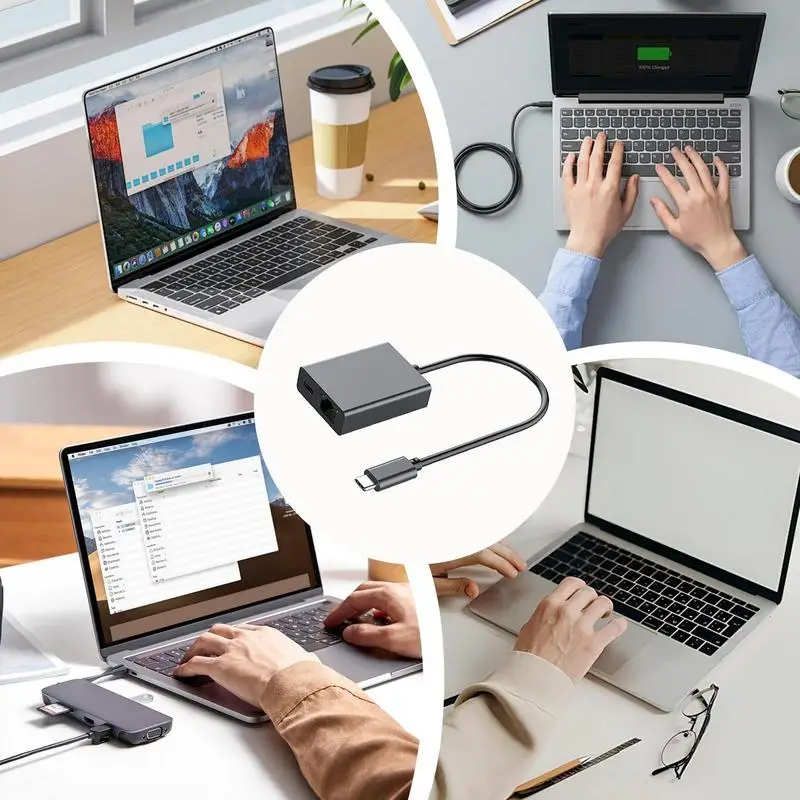 Ethernet-адаптер для ноутбука, Ethernet-адаптер 1000 Мбит/с, быстрая сеть, быстрая потоковая передача, интернет-кабели, телефонные принадлежности для ПК, дома