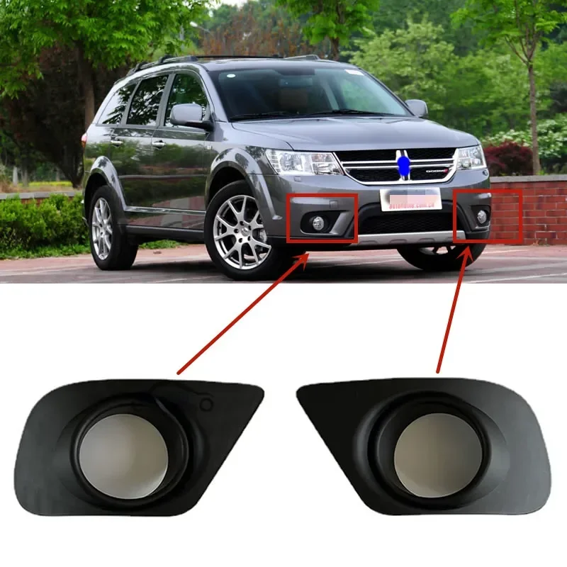 For DODGE JCUV /Journey 2009-2016 car accsesories Front Fog Lamp Frame Anti Fog Lamp Cover Front Bar Grille Decorative