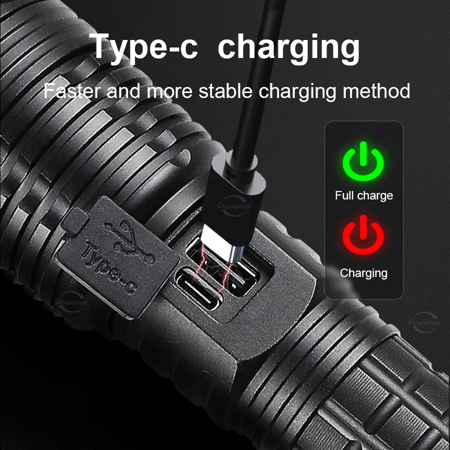 Torch Tactical 990000000LM Led Rechargeable Powerful Flashlight Large Flashlight 10000mAh Super Bright Outdoor Laser Searchlight