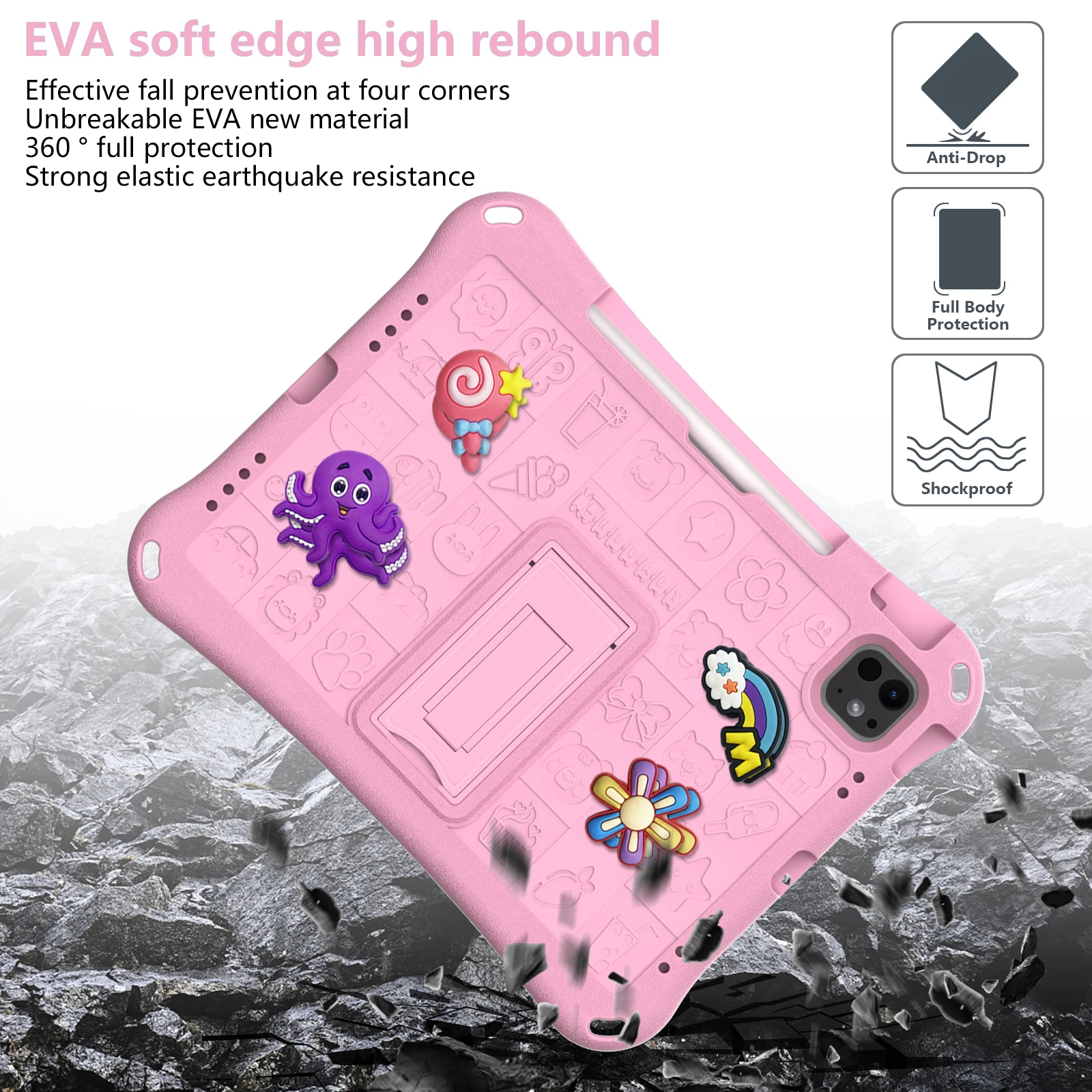 Kids EVA Case for iPad Air 11 Pro 11 4th 3th 2th 1th Air 5 4 10.9 inch 10th Cute Cartoon Pattern Decoration Cover with Stand