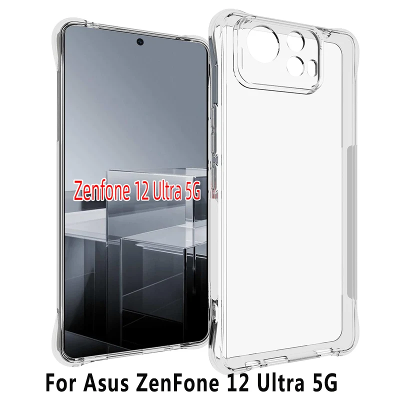 Para asus zefnone 12 ultra 5g caso claro airbag silicone tpu volta capa do telefone para asus zefnone 12 ultra zenfone12ultra 5g