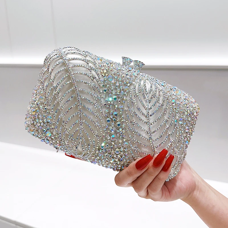 

Shiny Rhinestone Evening Bag, Luxury Bling-Bling Clutch Purse, Women's Dress Handbag For Wedding Party Prom Banquet - Perfect fo